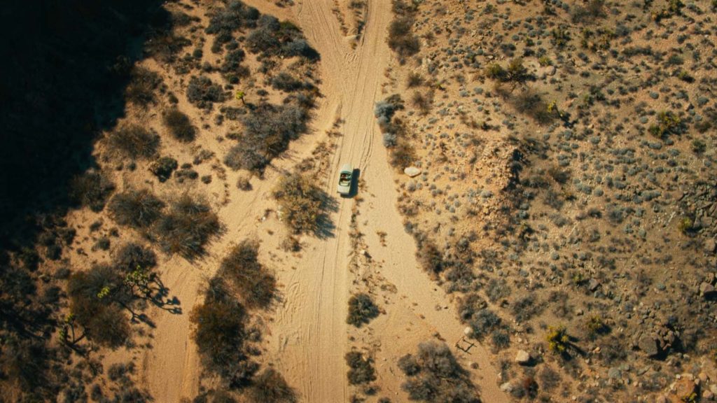 music video production, shooting a music video in the desert, drone shot