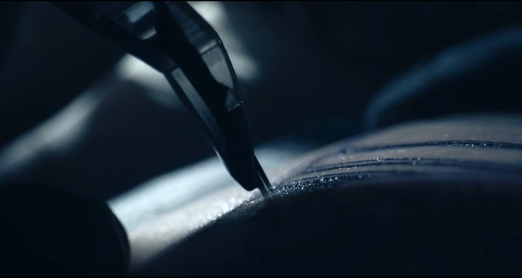 documentary film on Travis fountain , tattoo artist. Film Production, macro shot of tattoo needle